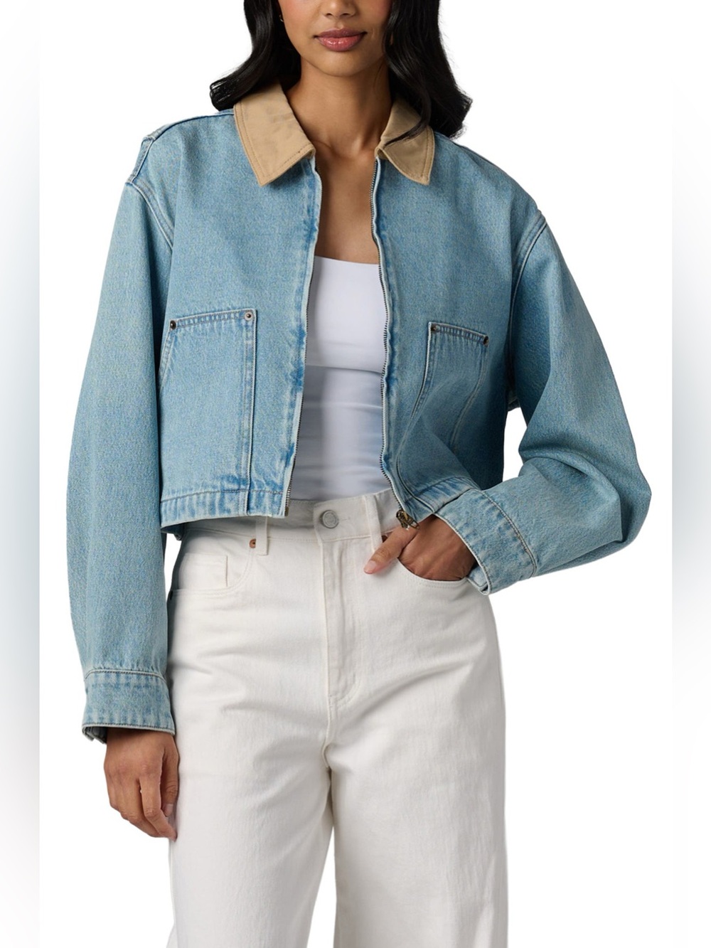 NWT- BLANKNYC Denim Crop Chore Jacket XS